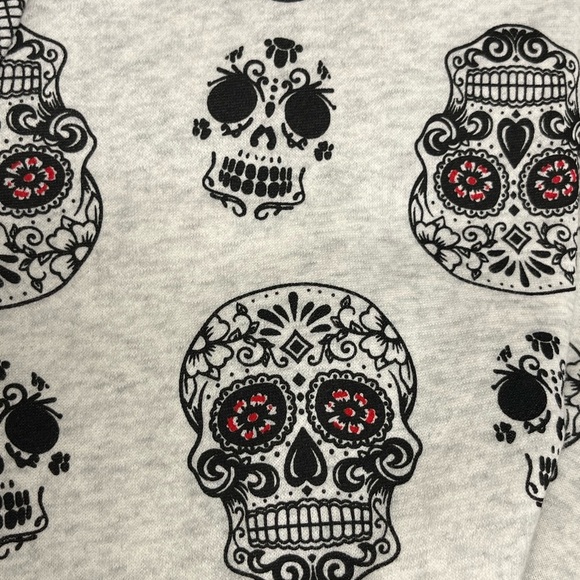 L.A. Soul Gray Zip Front Hoodie Sweatshirt Sugar Skull Designs NWT - Picture 3 of 6